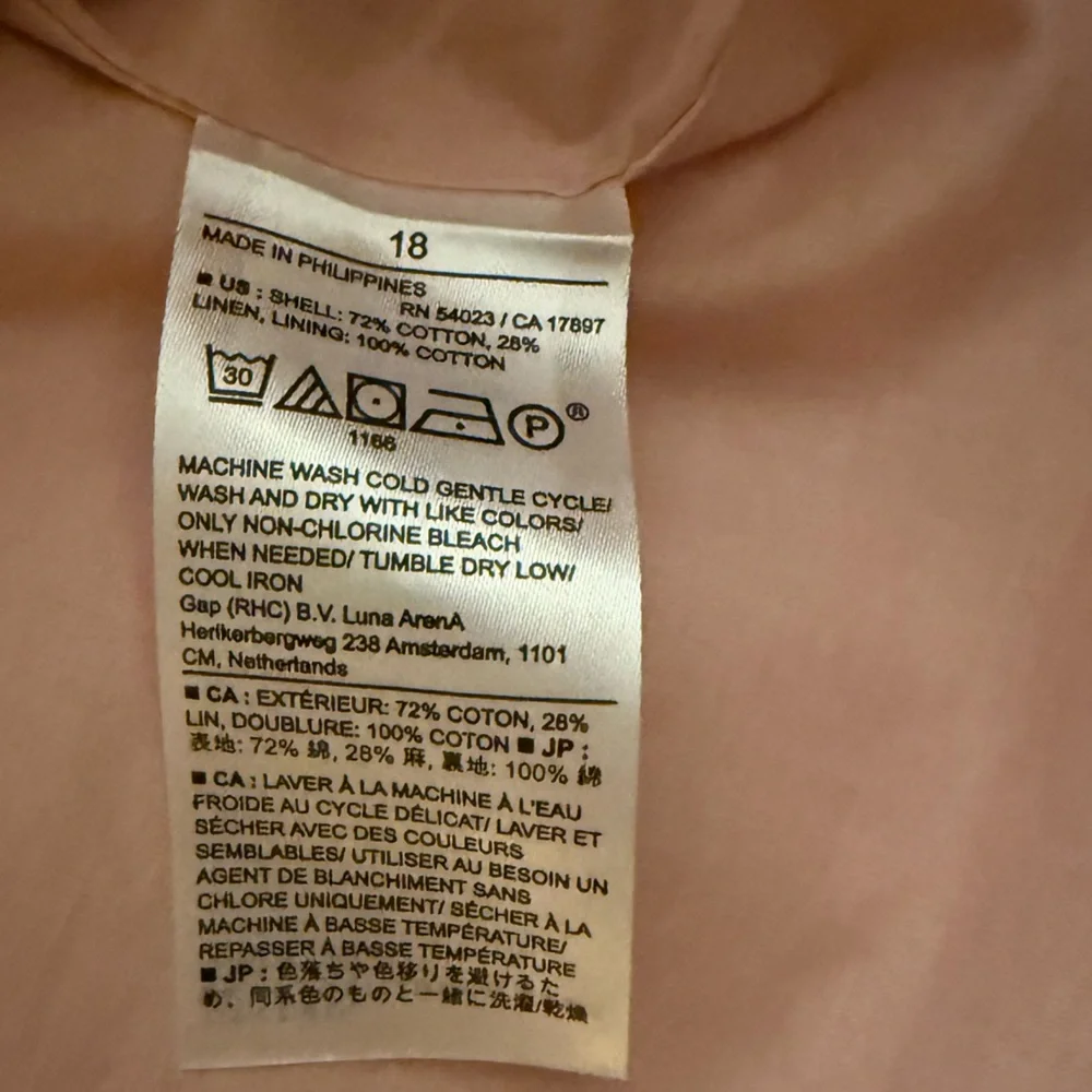 NWT Banana Republic Cotton-Linen Knee-Length Dress Light Pink Size 18 - Picture 8 of 10